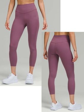 Lululemon Base Pace High Rise Crop 23" Leggings in Vintage Plum Sz 8